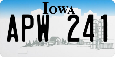 IA license plate APW241