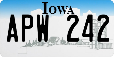 IA license plate APW242