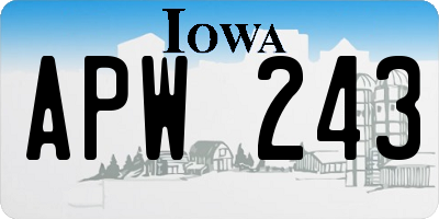 IA license plate APW243