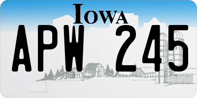 IA license plate APW245