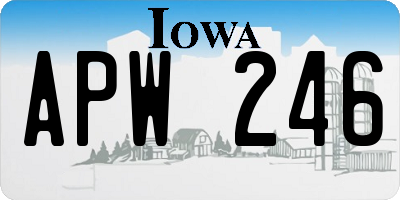 IA license plate APW246