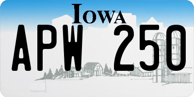 IA license plate APW250