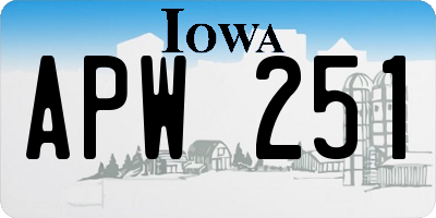 IA license plate APW251