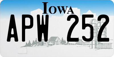 IA license plate APW252