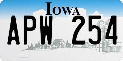 IA license plate APW254