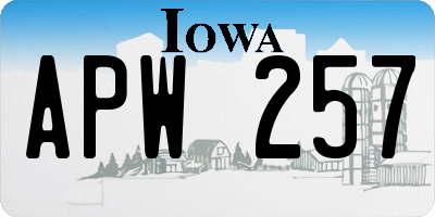 IA license plate APW257