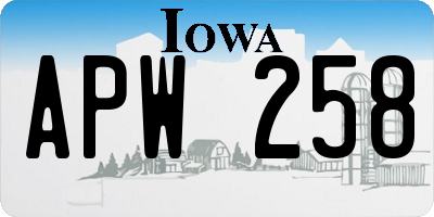 IA license plate APW258