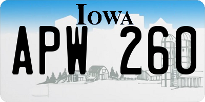 IA license plate APW260