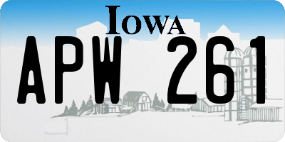 IA license plate APW261