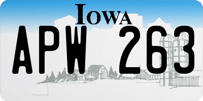 IA license plate APW263