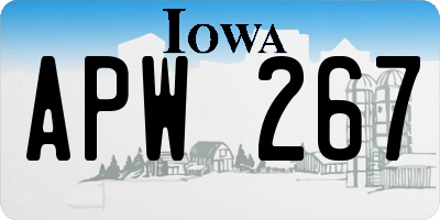 IA license plate APW267