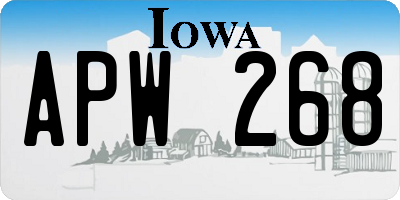 IA license plate APW268