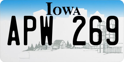 IA license plate APW269