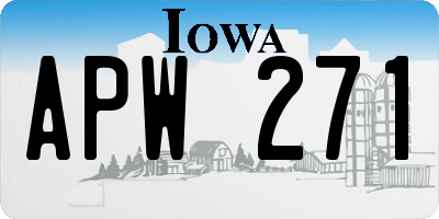 IA license plate APW271