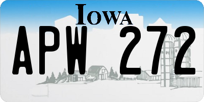 IA license plate APW272