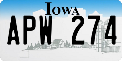 IA license plate APW274