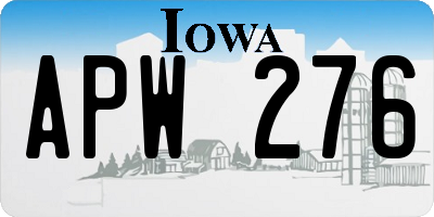 IA license plate APW276