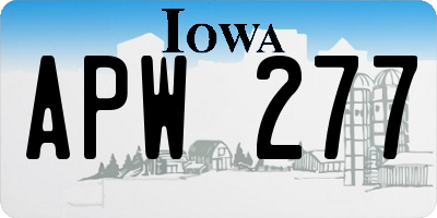 IA license plate APW277