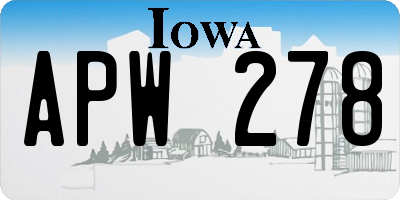 IA license plate APW278