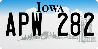 IA license plate APW282