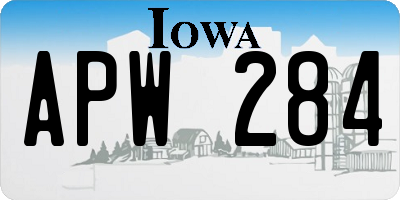 IA license plate APW284