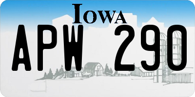 IA license plate APW290