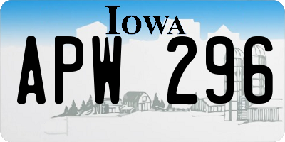 IA license plate APW296