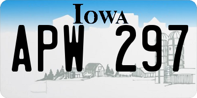 IA license plate APW297