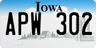 IA license plate APW302