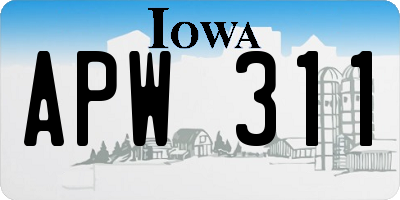 IA license plate APW311