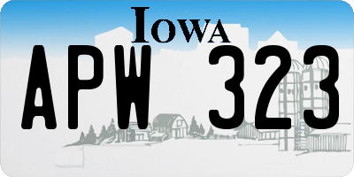 IA license plate APW323