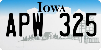 IA license plate APW325