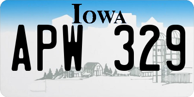 IA license plate APW329
