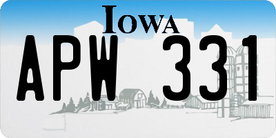 IA license plate APW331