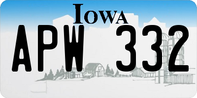 IA license plate APW332