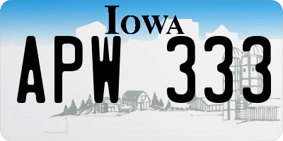 IA license plate APW333