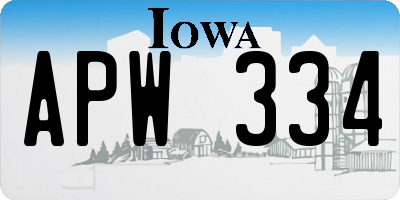 IA license plate APW334
