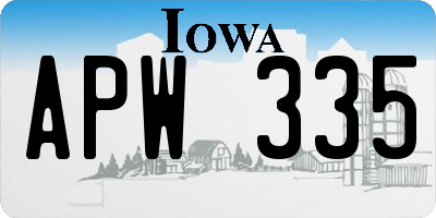 IA license plate APW335