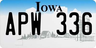 IA license plate APW336