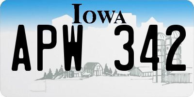 IA license plate APW342