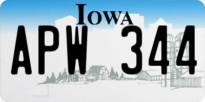 IA license plate APW344