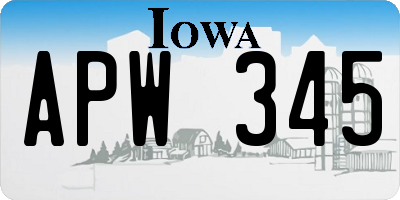 IA license plate APW345