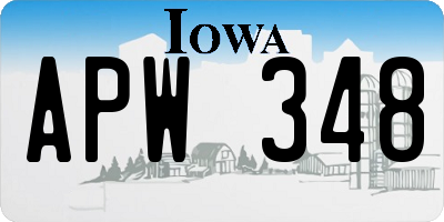 IA license plate APW348