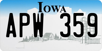 IA license plate APW359