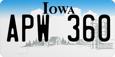 IA license plate APW360