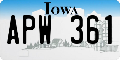 IA license plate APW361
