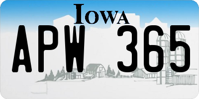 IA license plate APW365