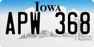 IA license plate APW368