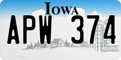 IA license plate APW374