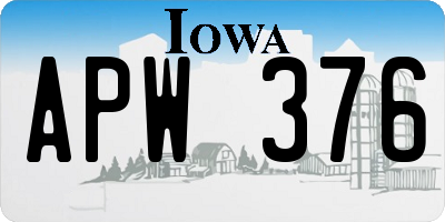 IA license plate APW376